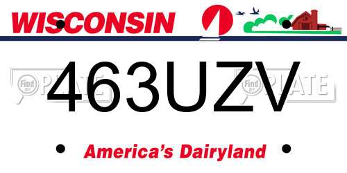 463UZV Wisconsin License Plate