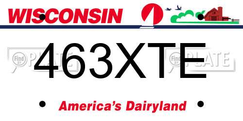 463XTE Wisconsin License Plate