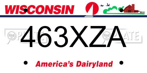 463XZA Wisconsin License Plate