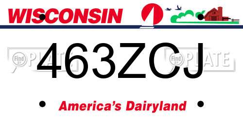 463ZCJ Wisconsin License Plate