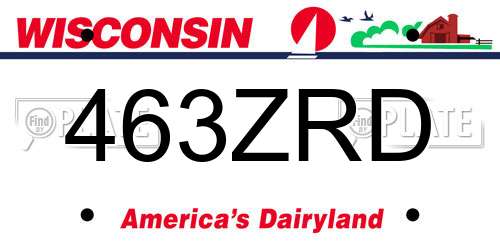 463ZRD Wisconsin License Plate