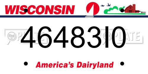 46483I0 Wisconsin License Plate