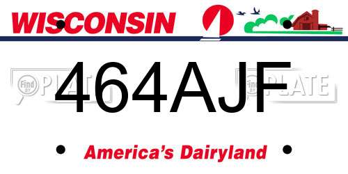 464AJF Wisconsin License Plate