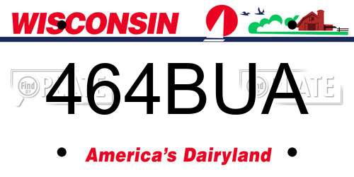 464BUA Wisconsin License Plate