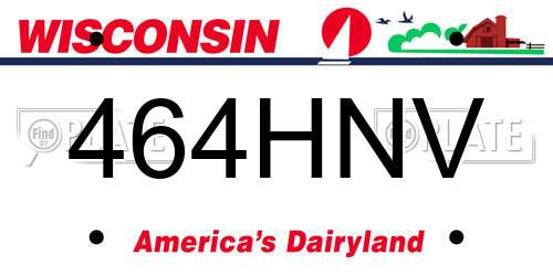 464HNV Wisconsin License Plate