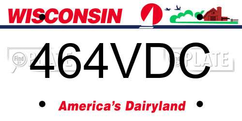 464VDC Wisconsin License Plate