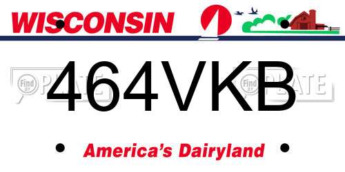 464VKB Wisconsin License Plate