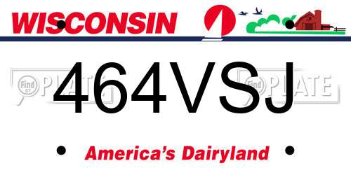 464VSJ Wisconsin License Plate