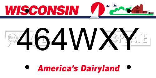 464WXY Wisconsin License Plate