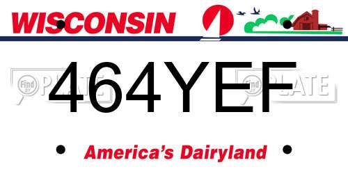 464YEF Wisconsin License Plate