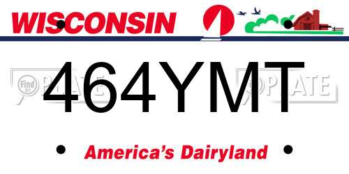 464YMT Wisconsin License Plate
