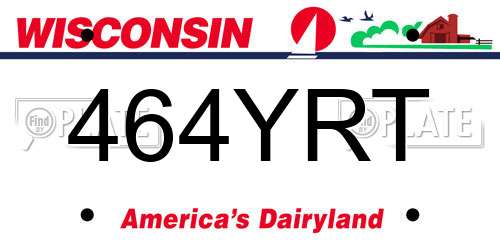 464YRT Wisconsin License Plate