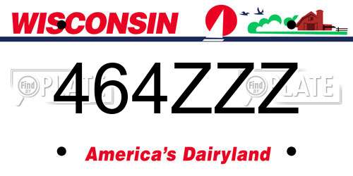 464ZZZ Wisconsin License Plate