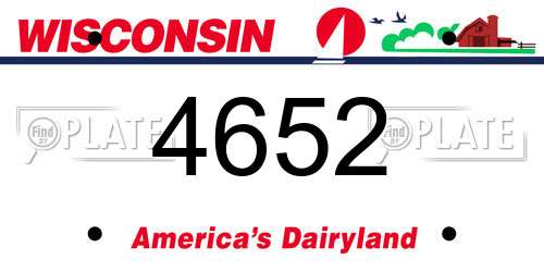 4652 Wisconsin License Plate