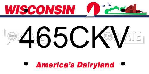 465CKV Wisconsin License Plate