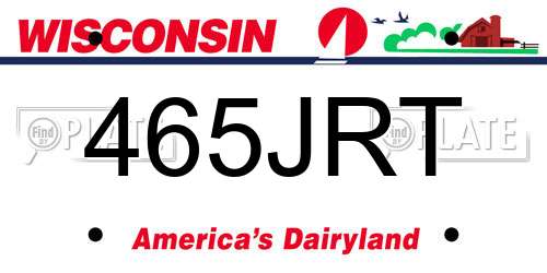 465JRT Wisconsin License Plate