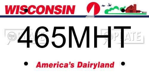 465MHT Wisconsin License Plate