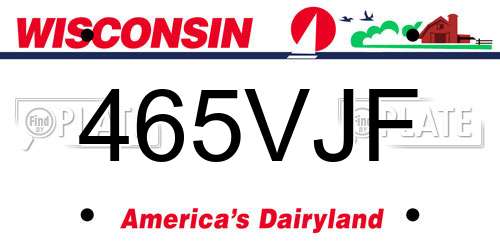 465VJF Wisconsin License Plate