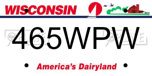 465WPW Wisconsin License Plate