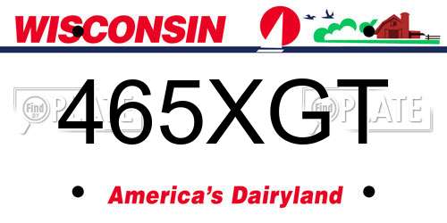 465XGT Wisconsin License Plate