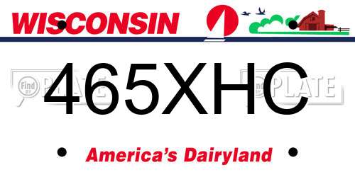 465XHC Wisconsin License Plate