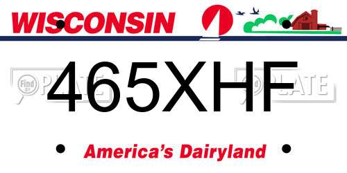 465XHF Wisconsin License Plate