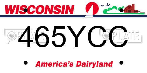 465YCC Wisconsin License Plate