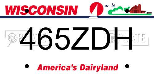 465ZDH Wisconsin License Plate