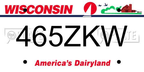 465ZKW Wisconsin License Plate