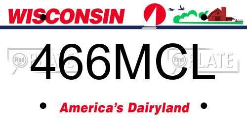 466MCL Wisconsin License Plate