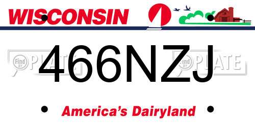 466NZJ Wisconsin License Plate