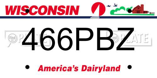 466PBZ Wisconsin License Plate
