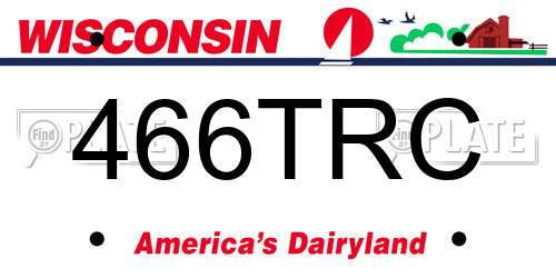 466TRC Wisconsin License Plate