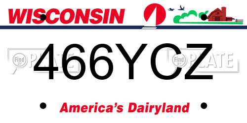 466YCZ Wisconsin License Plate