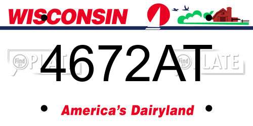 4672AT Wisconsin License Plate