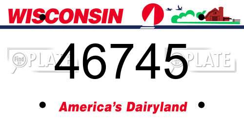 46745 Wisconsin License Plate