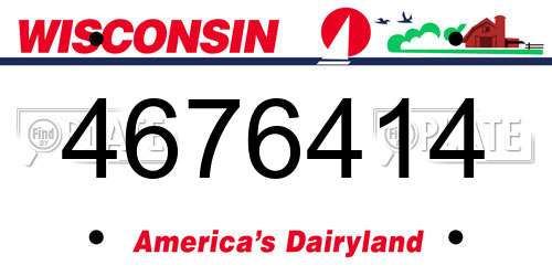4676414 Wisconsin License Plate