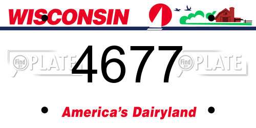 4677 Wisconsin License Plate