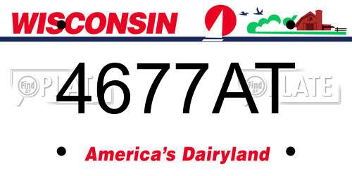 4677AT Wisconsin License Plate