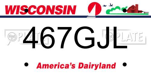 467GJL Wisconsin License Plate