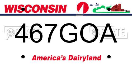 467GOA Wisconsin License Plate