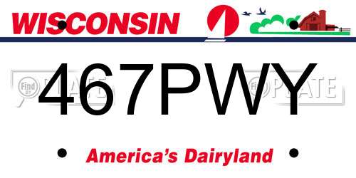 467PWY Wisconsin License Plate