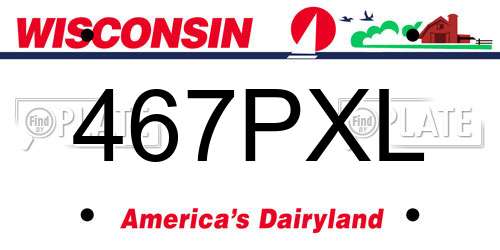 467PXL Wisconsin License Plate