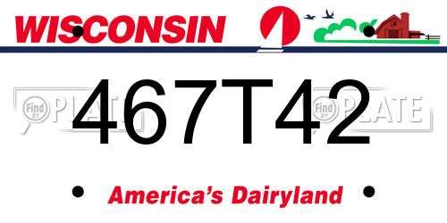 467T42 Wisconsin License Plate