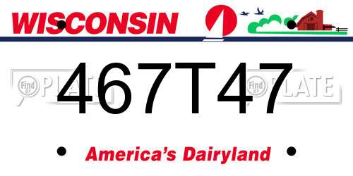 467T47 Wisconsin License Plate