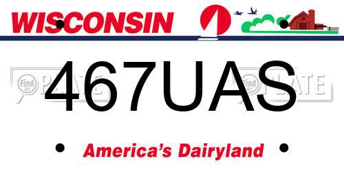 467UAS Wisconsin License Plate