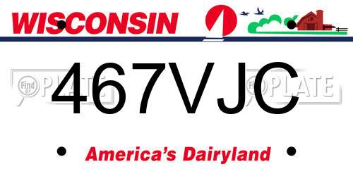 467VJC Wisconsin License Plate