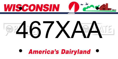 467XAA Wisconsin License Plate