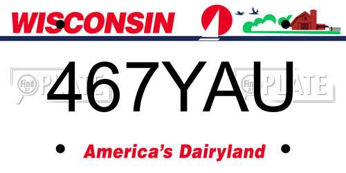 467YAU Wisconsin License Plate