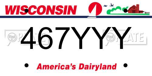 467YYY Wisconsin License Plate